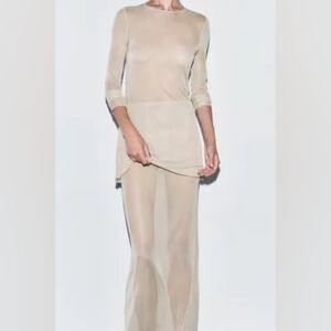 NWT SEMI-SHEER KNIT STRAIGHT TOP BY ZARA